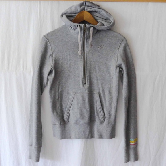 Nike Women S Half Zip Cotton Hooded Sweatshirt SF '08 Marathon - Picture 3 of 9
